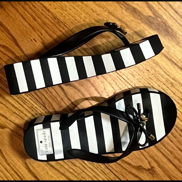 kate spade Shoes - kate spade Striped Wedge Sandals